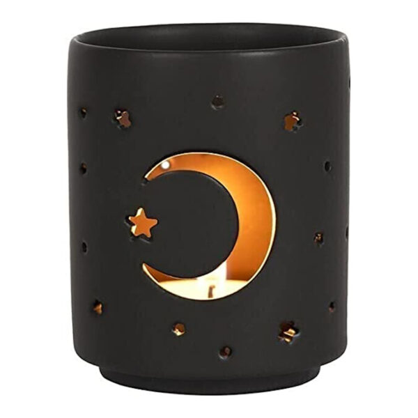 Black Mystical Moon Cut Out Tealight Holder