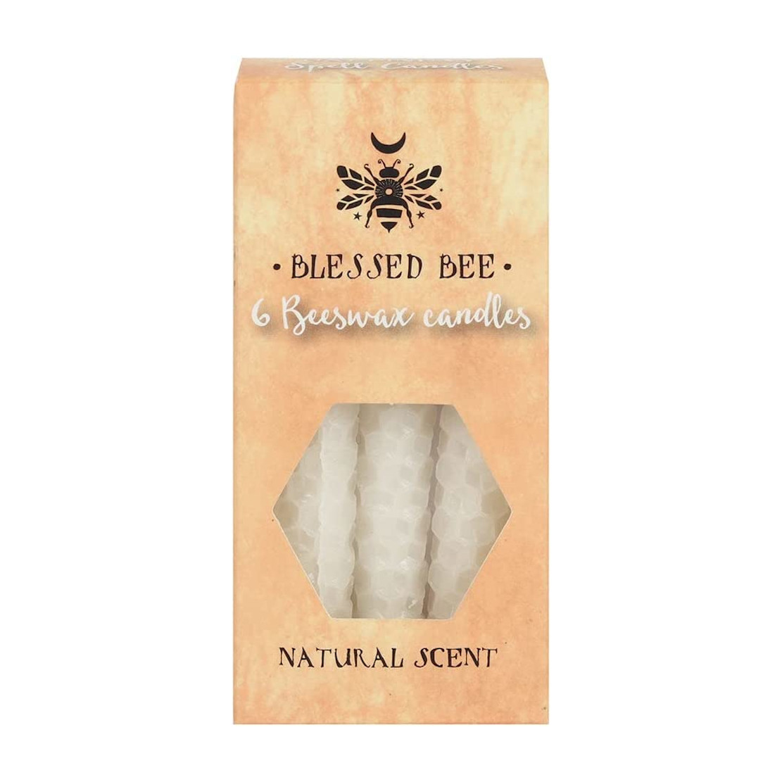 Blessed Bee White Beeswax Candles Pack of 6