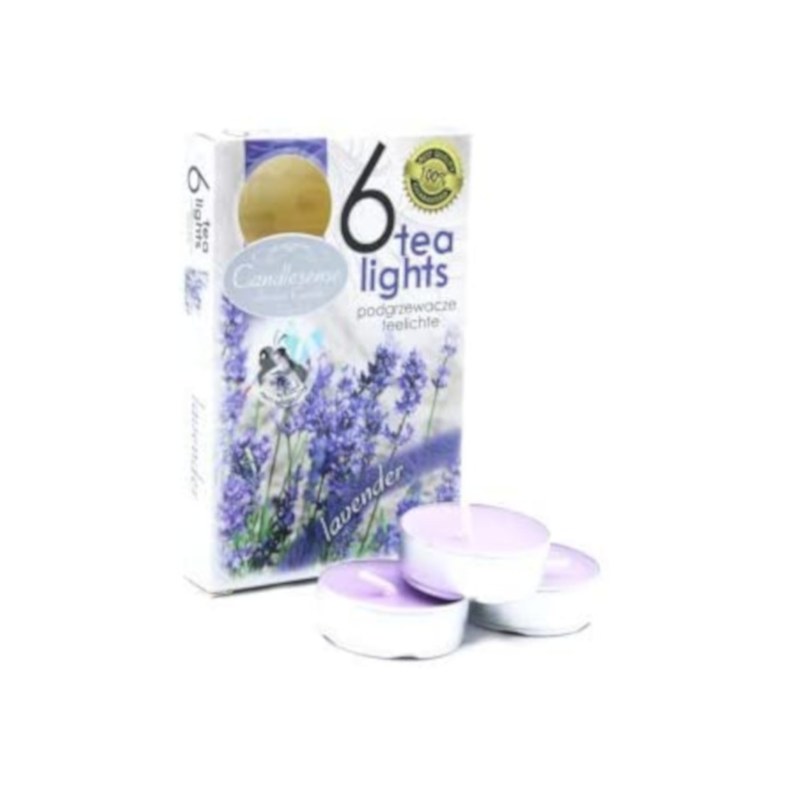Candlesense Lavender Scented Tealights - Set of 6