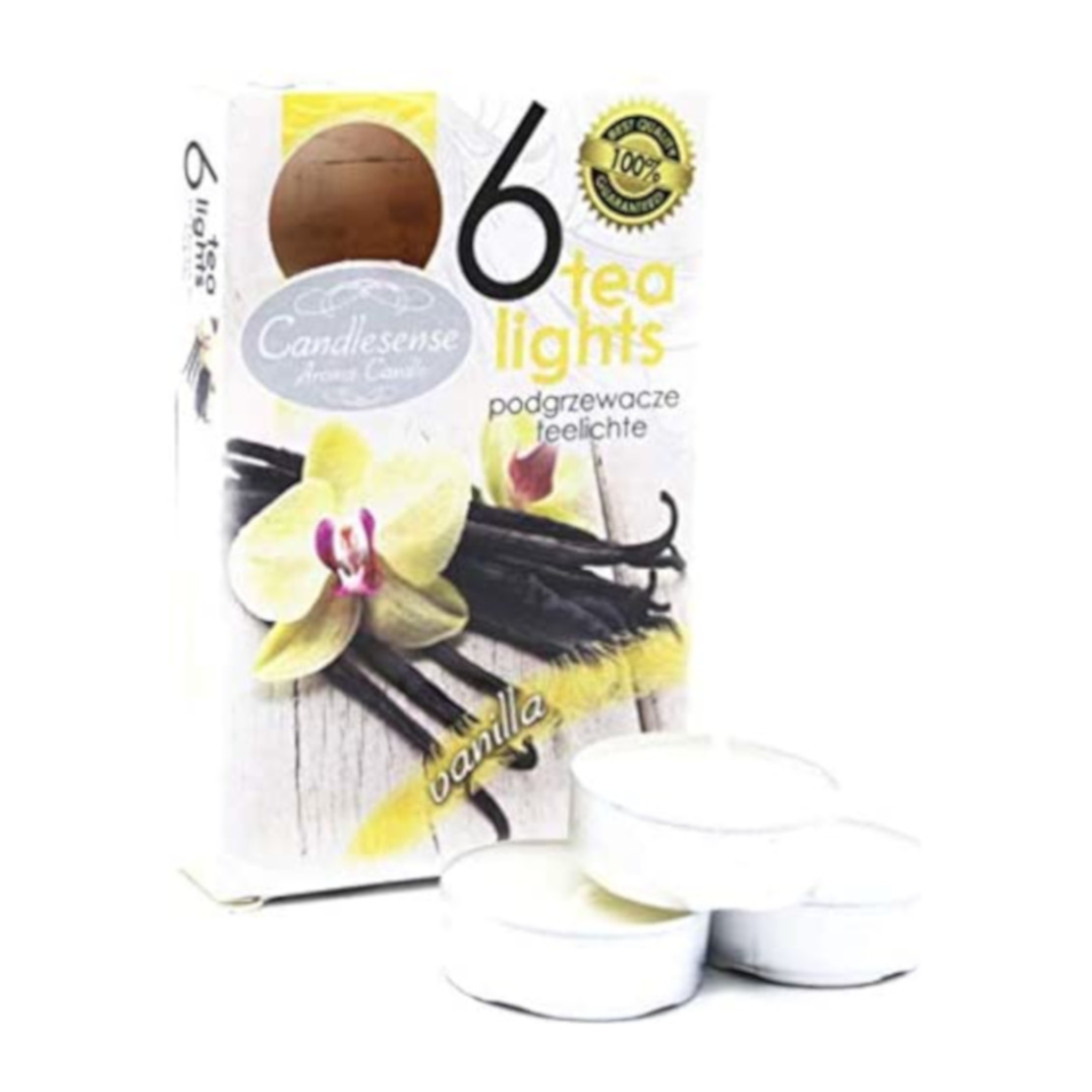 Candlesense Vanilla Scented Tealights - Set of 6