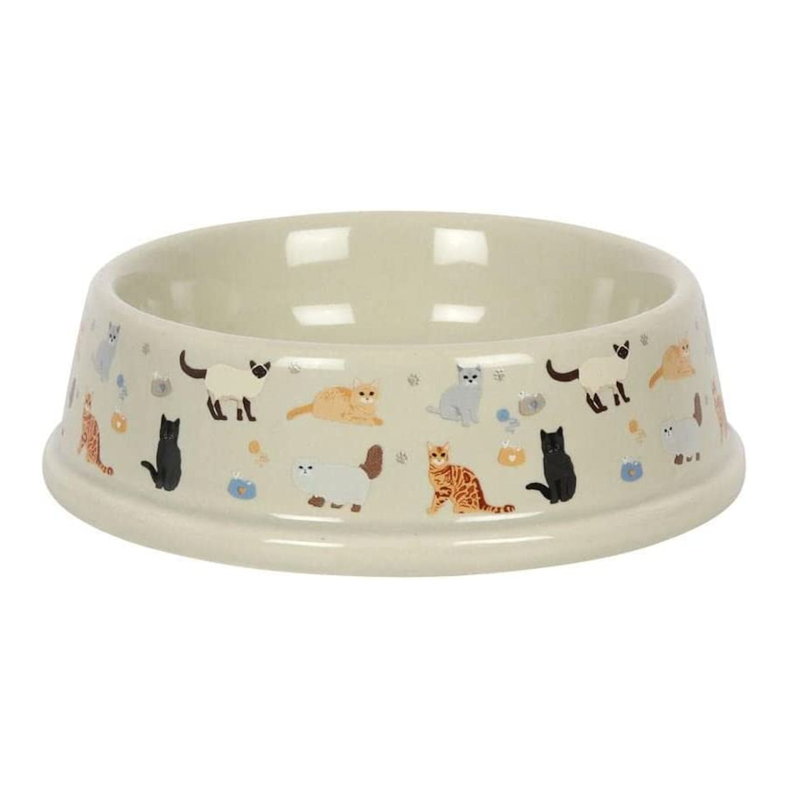 Cat Print Ceramic Food Bowl
