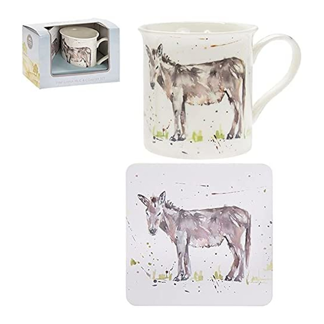Country Donkey Mug & Coaster Gift Set