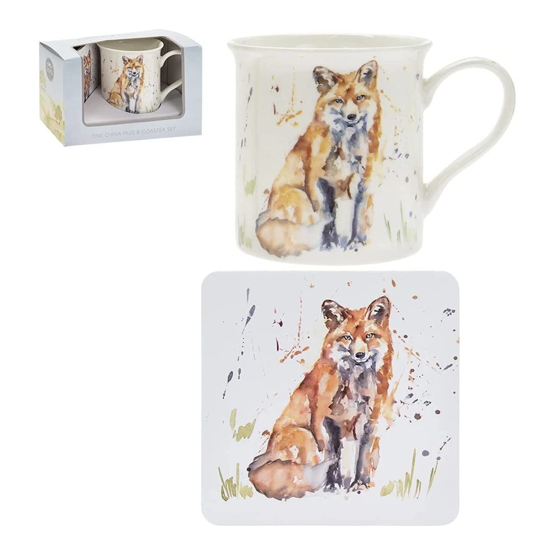 Country Life Fox Mug & Coaster Gift Set