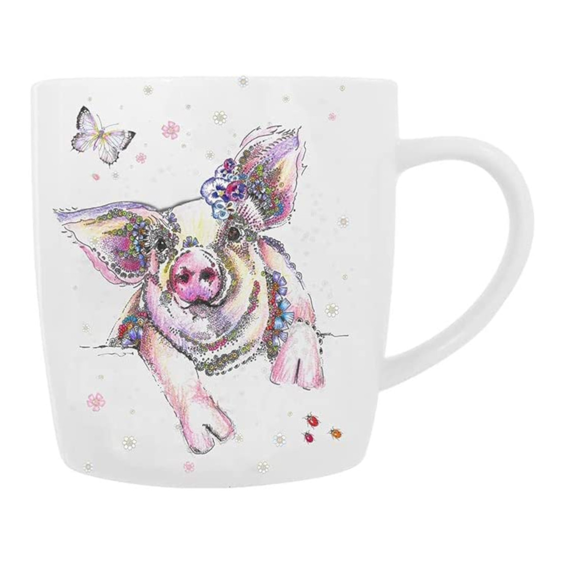 Doodleicious Pig Fine China Mug - Gift Boxed