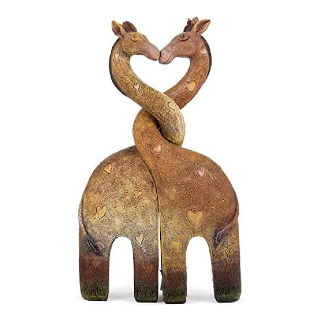 Entwined Kissing Giraffe Figurines