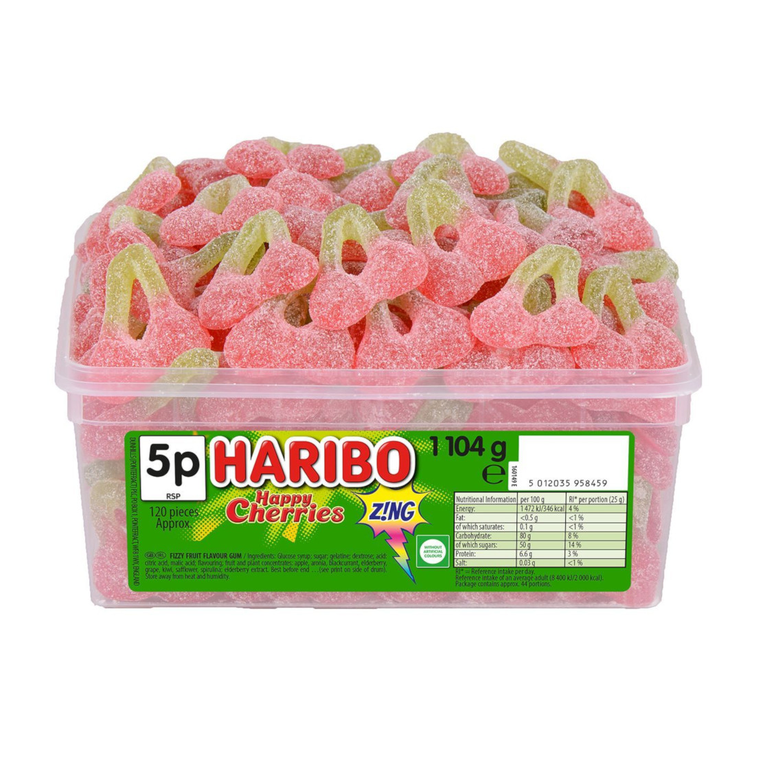 Haribo Happy Cherries Zing Tub 1104g