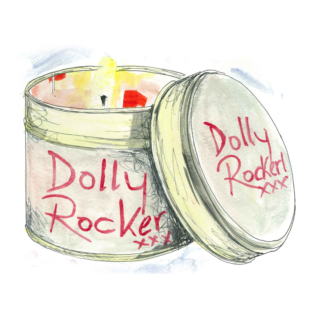 Lily Flame Dolly Rocker Tin Candle