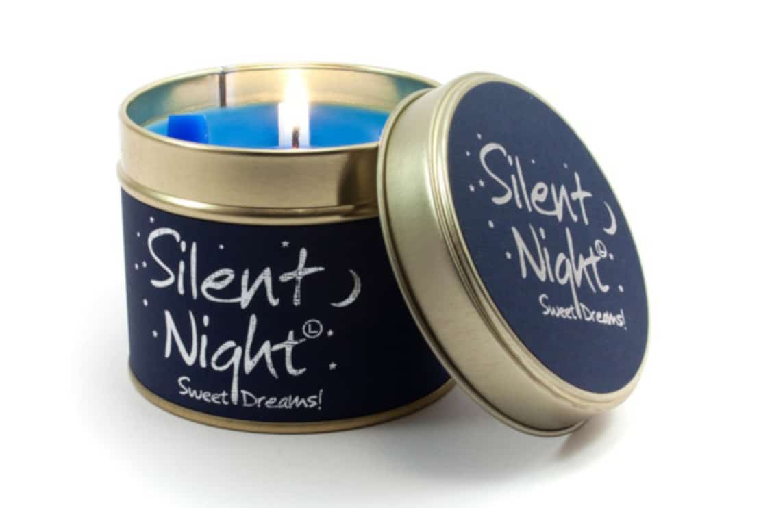Lily Flame Silent Night Tin Candle