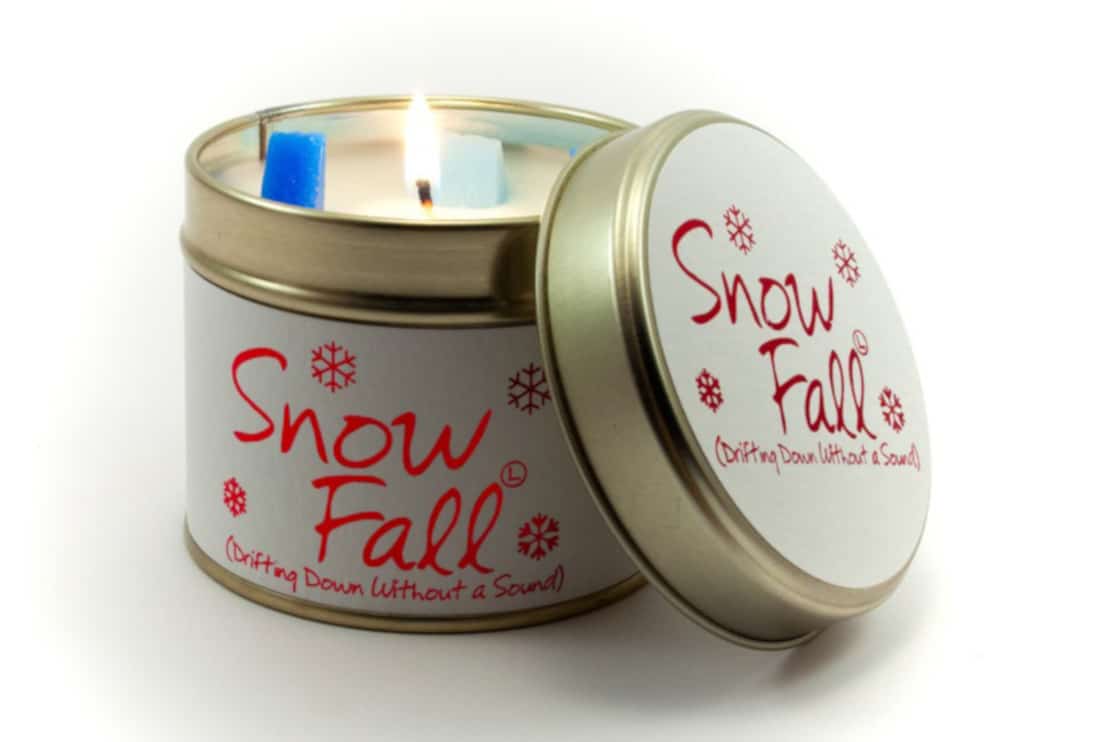 Lily Flame Snow Fall Tin Candle