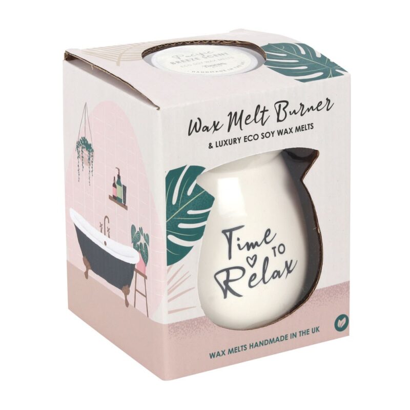 Time to Relax Pacific Breeze Eco Soy Wax Melt Burner Gift Set
