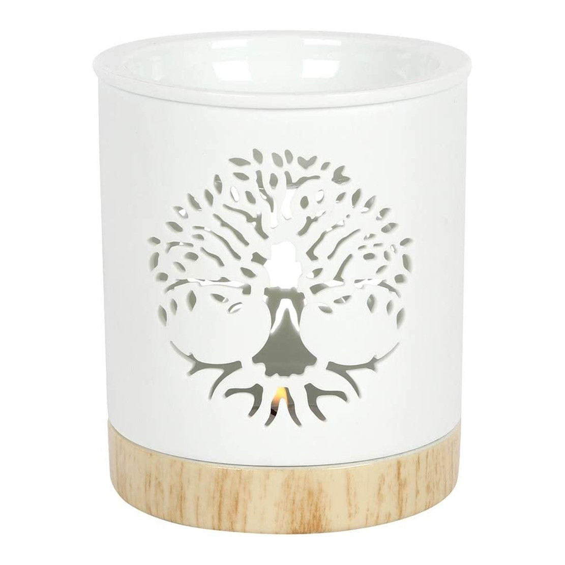 Tree of Life Cut Out Oil Burner – White