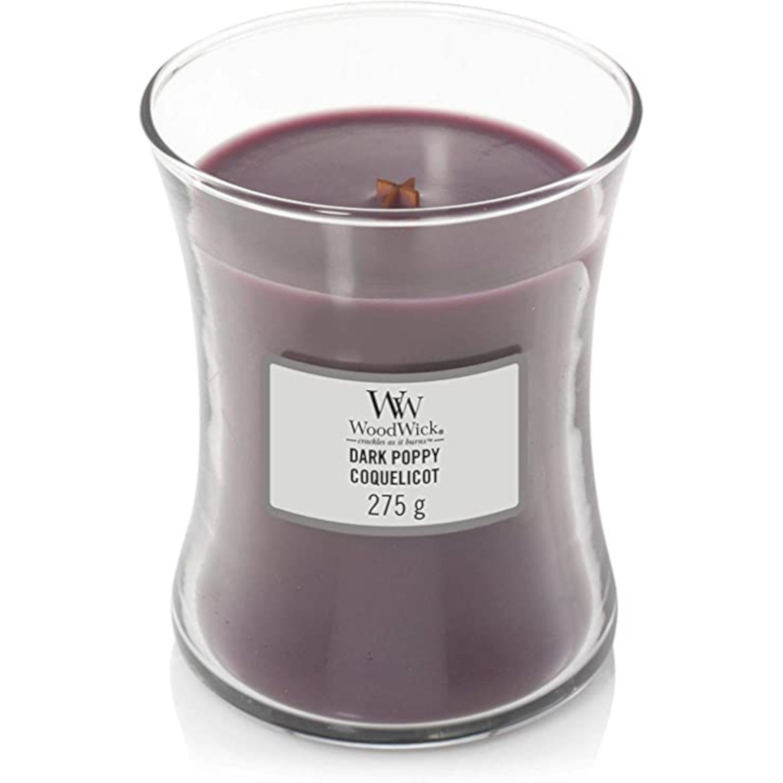 Woodwick Dark Poppy Medium Jar Candle