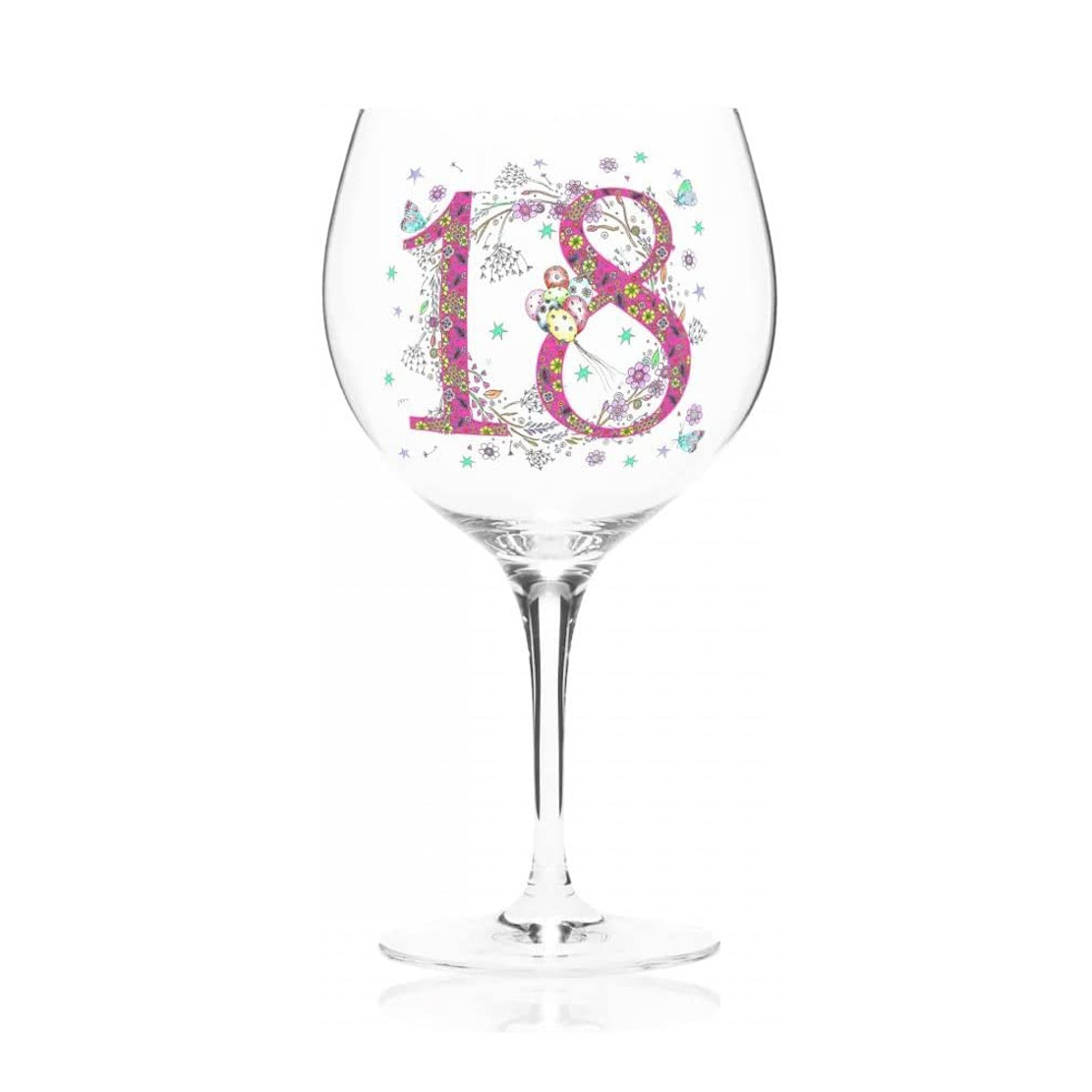 Doodleicious Art - 18th Birthday Celebration Wine / Gin Glass