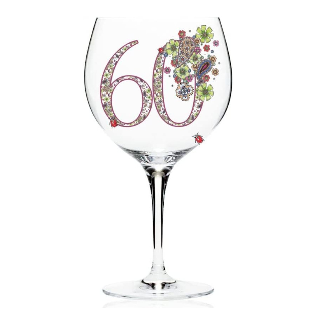 Doodleicious Art - 60th Birthday Celebration Wine / Gin Glass