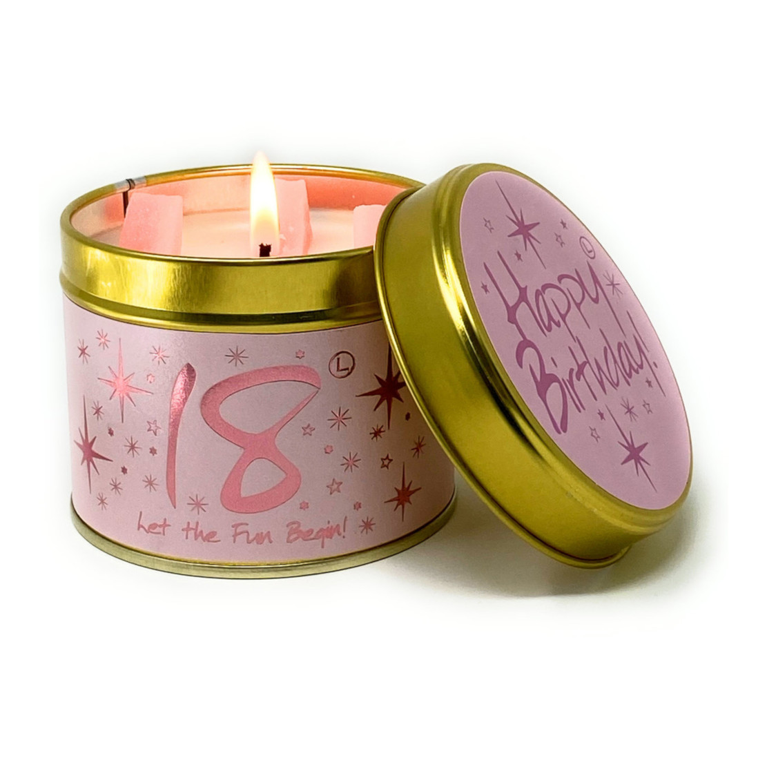Lily Flame Happy Birthday 18 Tin Candle