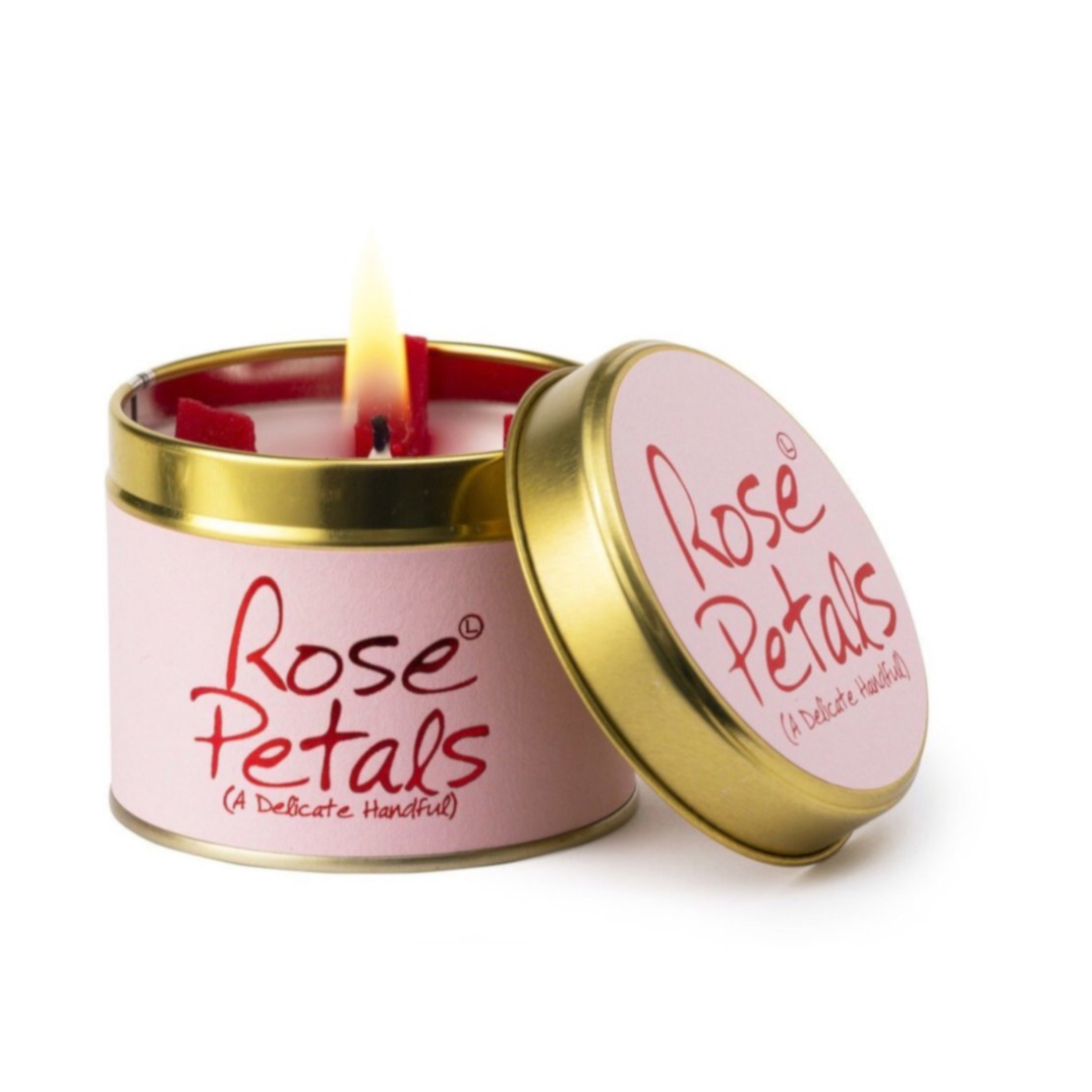 Lily Flame Rose Petals Scented Tin Candle
