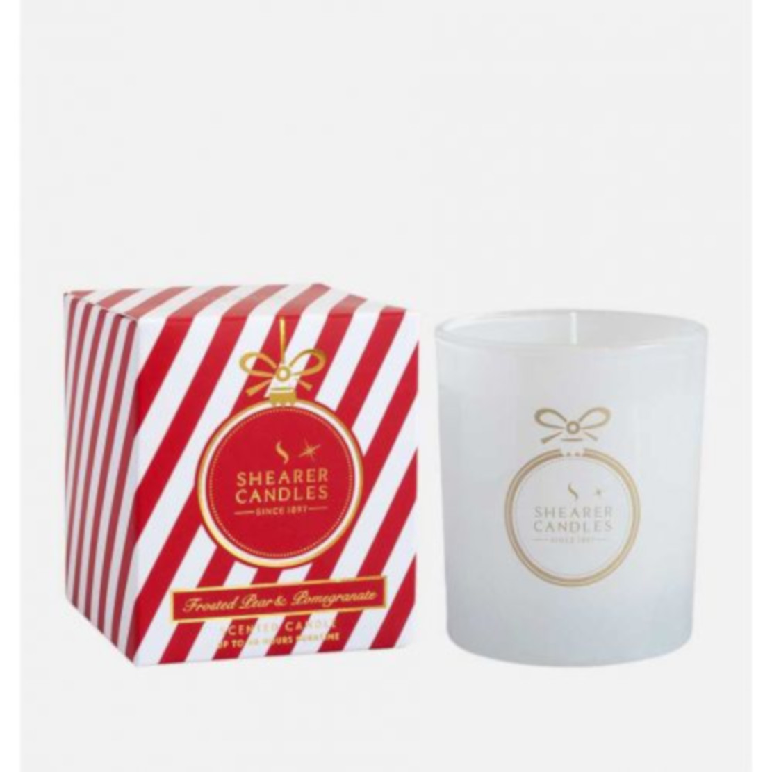 Shearer Frosted Pear and Pomegranate 30cl candle.