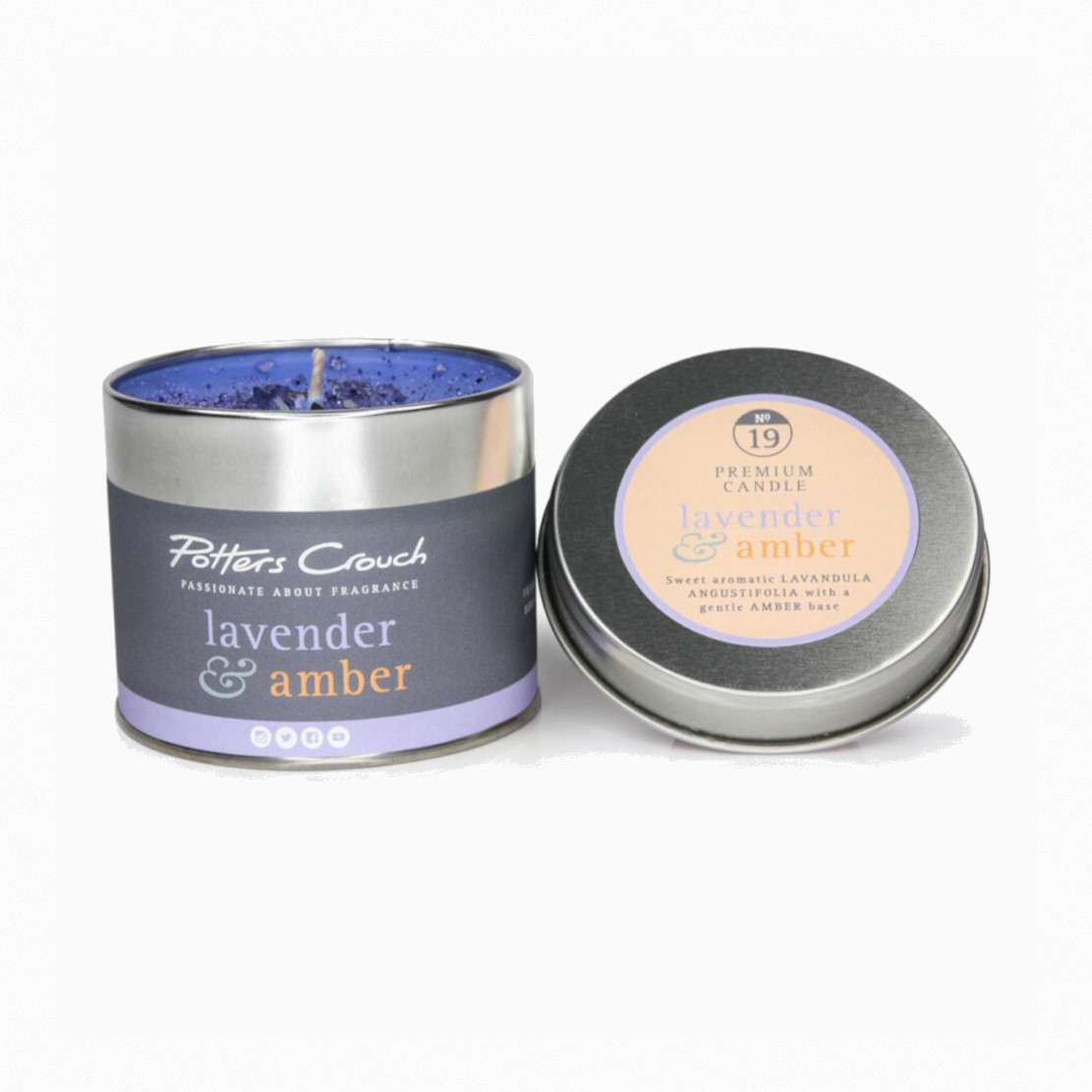Potters Crouch Lavender and Amber Tin Candle